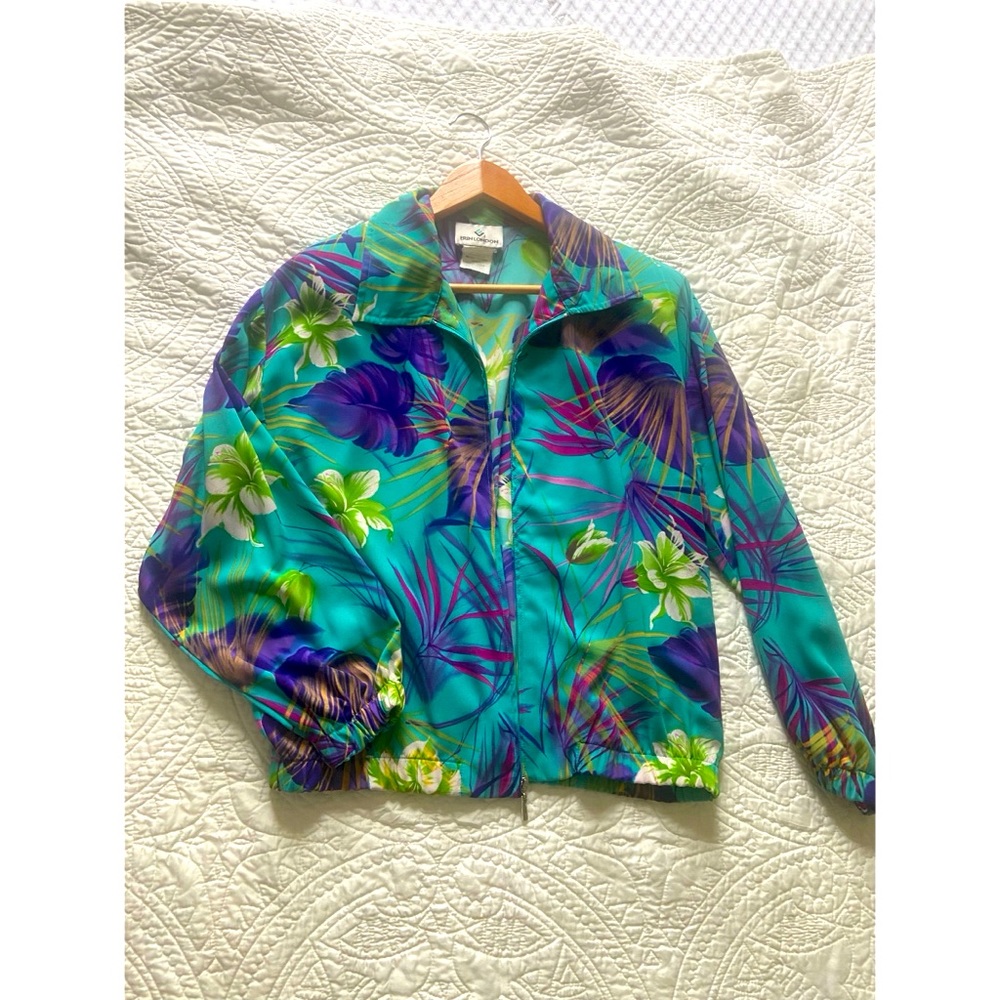 Vintage, Authentic 80s Floral Zip Up